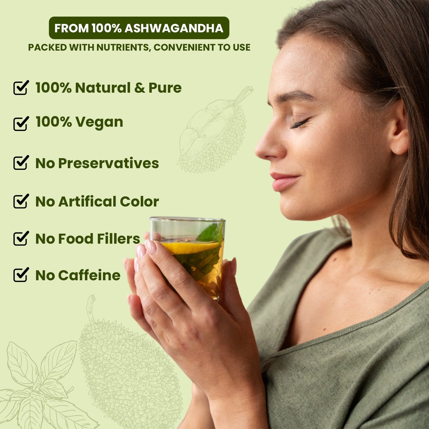 Royal Swag Soursop Mint Herbal Tea Bags | Premium Soursop Leaf & Mint Blend | 25 Herbal Tea Bags | Caffeine-Free Wellness Tea
