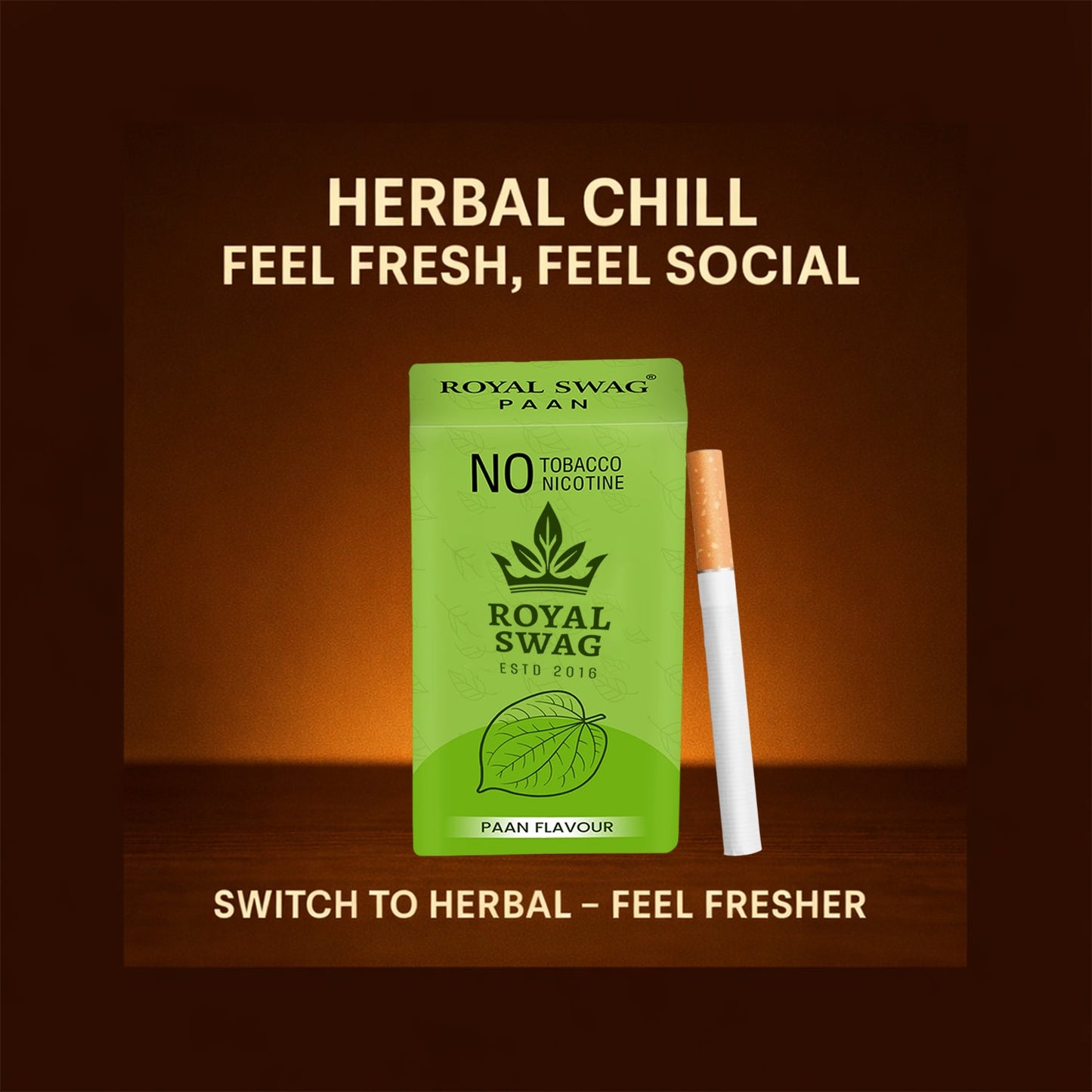 Natural Herbal Cigarettes PAAN Flavour(10 Sticks) 100% Tobacco-Free and Nicotine