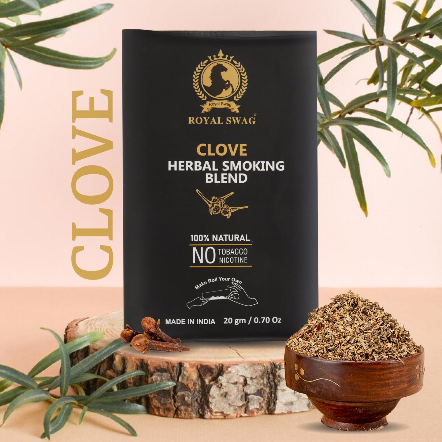 100% Tobacco & Nicotine Free Smoking Mixture Blend (20 gram) Clove Flavour